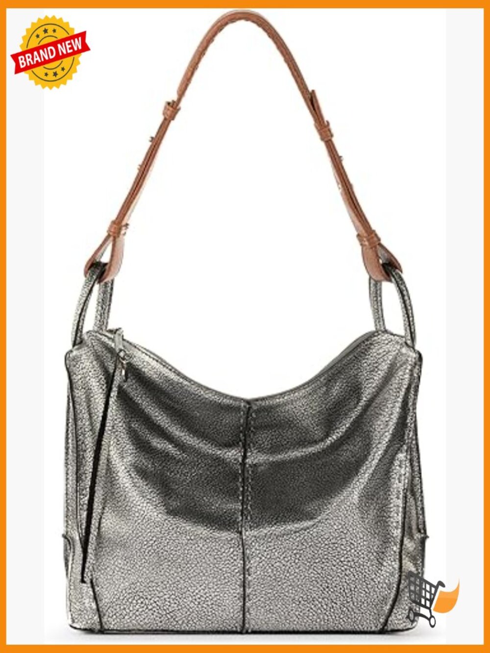 Premium Large Leather Hobo Handbag with Zipper Pocket
